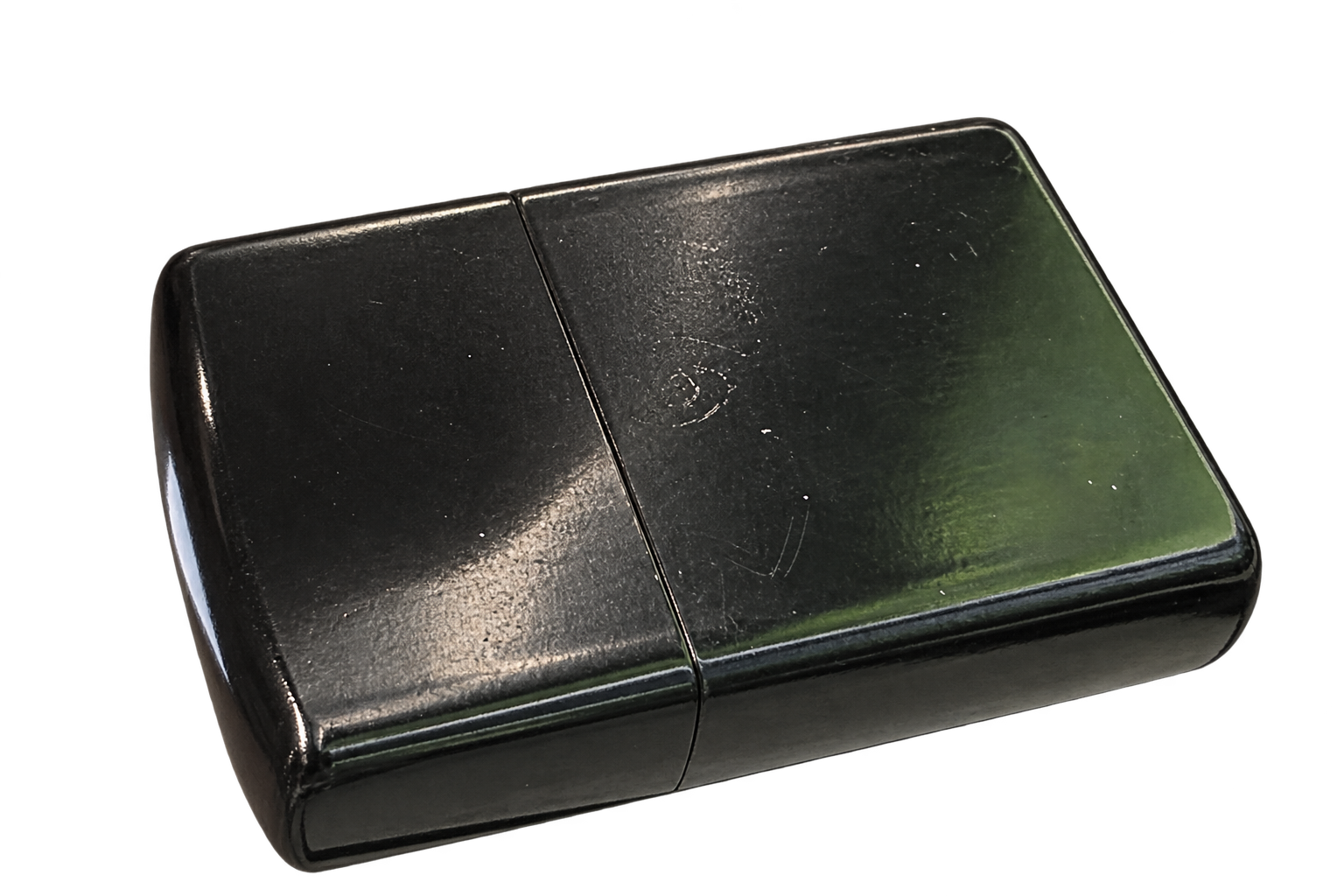 Generic Unbranded Petrol Lighter - Rear angled view, showing the actual surface finish.