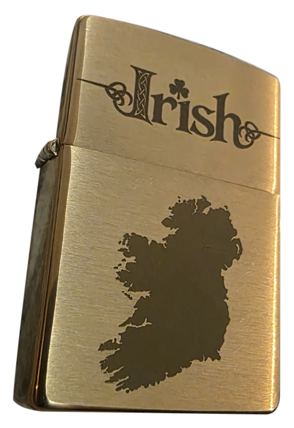 Beamcraft Signature Brass Lighter - Irish engraving with map of Ireland
